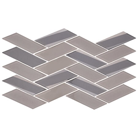 Andova Tiles SAMPLE Flight 2 x 425 Glass Herringbone  Chevron Mosaic Wall Tile SAM-ANDFLI386